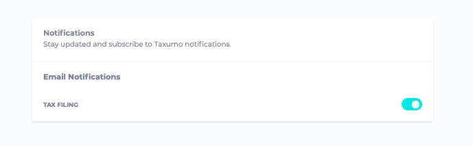 taxumo email notifications