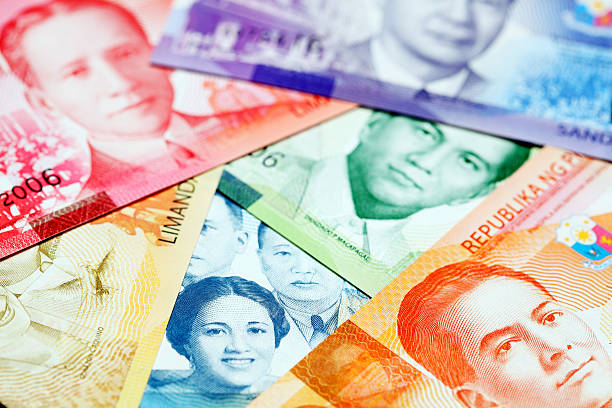 Set of New Design/Bangko Sentral ng Pilipinas Banknote series: Philippine peso (Filipino: piso, code: PHP). Macro